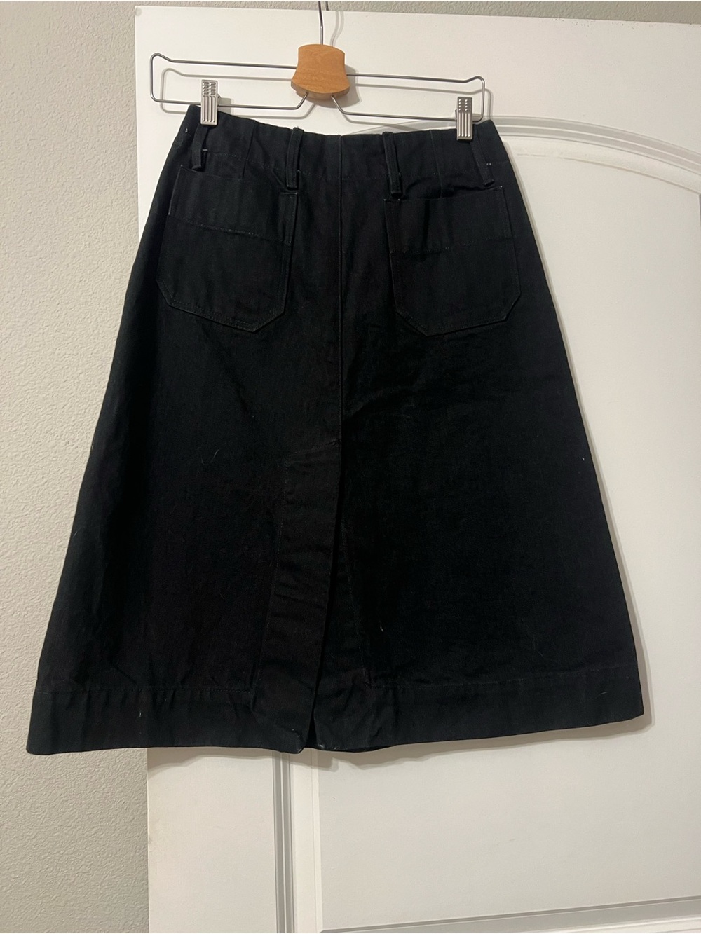 RARE Vivian Ramsay Black A-Line Button-Front Skirt - Picture 6 of 9